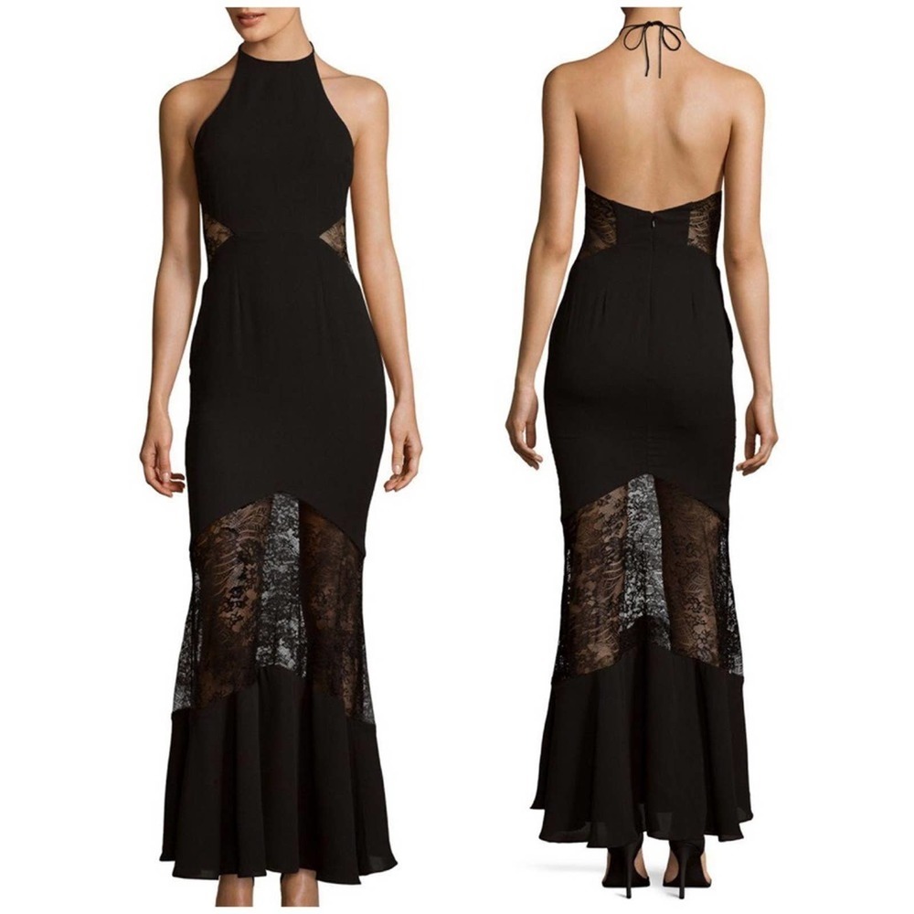 {Fame and Partners} Chantilly Lace-Inset Floor Length Mermaid Gown, Size 0, NWT